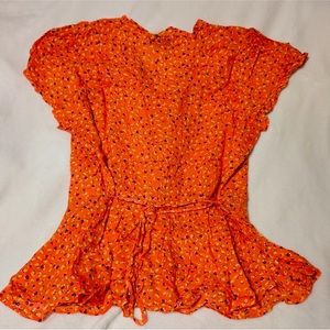 Button down peplum blouse